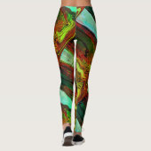MODERN abstract tekenen in groen-blauw-rood- Leggi Leggings (Achterkant)