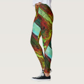 MODERN abstract tekenen in groen-blauw-rood- Leggi Leggings (Links)