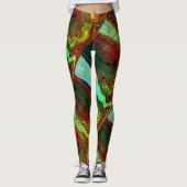 MODERN abstract tekenen in groen-blauw-rood- Leggi Leggings (Voorkant)