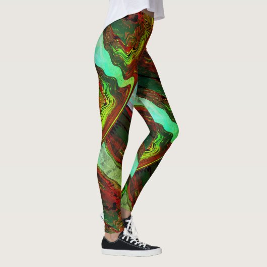 MODERN abstract tekenen in groen-blauw-rood- Leggi Leggings (Rechts)