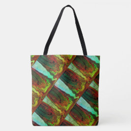 MODERN abstract tekenen in groen-blauw-rood- Tote Bag