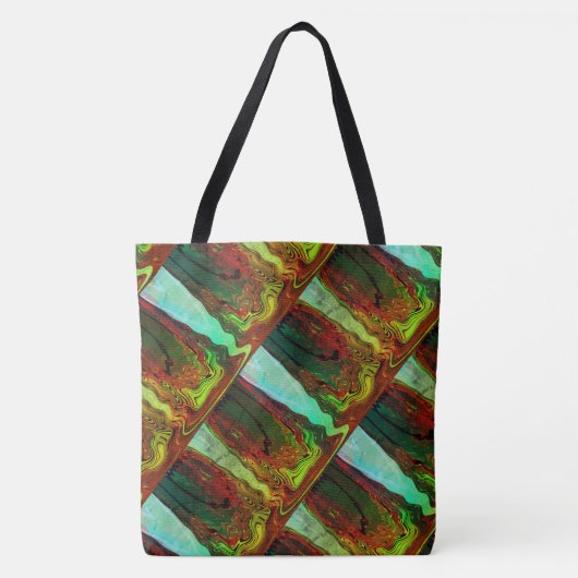 MODERN abstract tekenen in groen-blauw-rood- Tote Bag (Voorkant)
