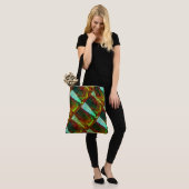 MODERN abstract tekenen in groen-blauw-rood- Tote Bag (Op model)