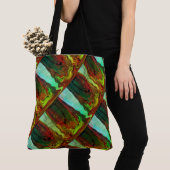 MODERN abstract tekenen in groen-blauw-rood- Tote Bag (Dichtbij)