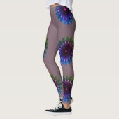 MODERN abstract tekenen in kleur: #7D616C-blauw-ro Leggings (Links)