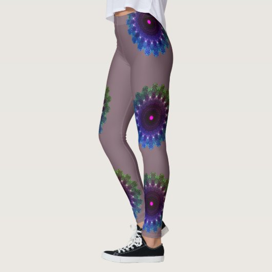 MODERN abstract tekenen in kleur: #7D616C-blauw-ro Leggings (Links)