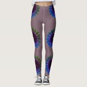 MODERN abstract tekenen in kleur: #7D616C-blauw-ro Leggings (Voorkant)