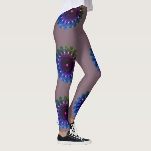 MODERN abstract tekenen in kleur: #7D616C-blauw-ro Leggings (Rechts)