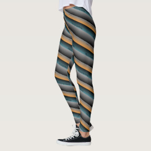 MODERN abstract tekenen in licht grijs zwart groen Leggings