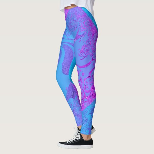 MODERN abstract tekenen in lichtblauw-roze Leggings (Links)