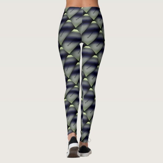 MODERN abstract tekenen in lichtgeel grijs zwart Leggings (Achterkant)