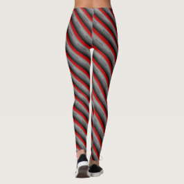 MODERN abstract tekenen in lichtgrijs rood zwart Leggings