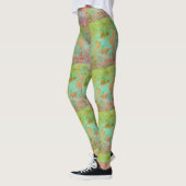 MODERN abstract tekenen in lichtgroen-roze Leggings (Links)