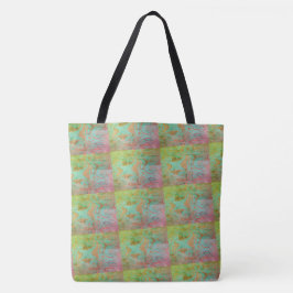 MODERN abstract tekenen in lichtgroen-roze Tote Bag
