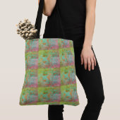 MODERN abstract tekenen in lichtgroen-roze Tote Bag (Dichtbij)