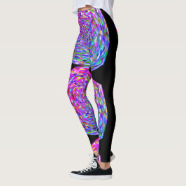 MODERN abstract tekenen in lichtroze-zwart-blauw Leggings