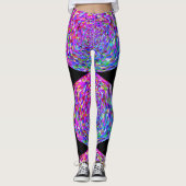 MODERN abstract tekenen in lichtroze-zwart-blauw Leggings (Voorkant)