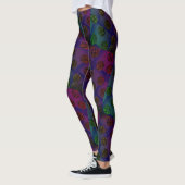 MODERN abstract tekenen in rood-diep blauw-groen Leggings (Links)
