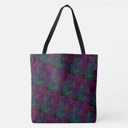 MODERN abstract tekenen in rood-diep blauw-groen Tote Bag (Voorkant)