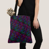 MODERN abstract tekenen in rood-diep blauw-groen Tote Bag (Dichtbij)