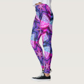 MODERN abstract tekenen in rood-diep blauw-roze Leggings (Links)