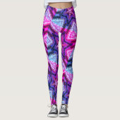 MODERN abstract tekenen in rood-diep blauw-roze Leggings (Voorkant)