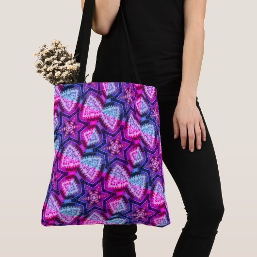 MODERN abstract tekenen in rood-diep blauw-roze Ta Tote Bag (Dichtbij)