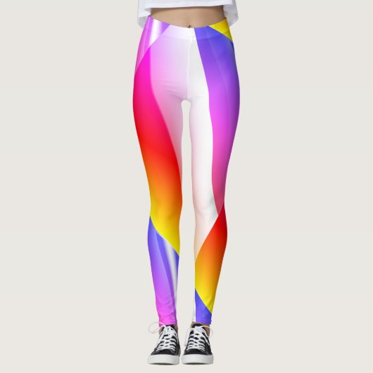 MODERN abstract tekenen in roze-geel-blauw-rood Leggings (Voorkant)