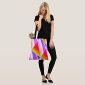 MODERN abstract tekenen in roze-geel-blauw-rood Tote Bag (Op model)