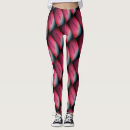 MODERN abstract tekenen in wit blauwgroen blauw ro Leggings