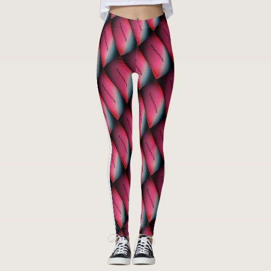 MODERN abstract tekenen in wit blauwgroen blauw ro Leggings (Voorkant)