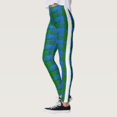 MODERN abstract tekenen in wit lichtgroen blauw Leggings (Links)