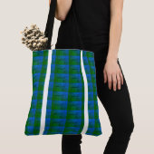 MODERN abstract tekenen in wit lichtgroen blauw Tote Bag (Dichtbij)