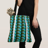 MODERN abstract tekenen in wit lichtgroen tealblue Tote Bag (Dichtbij)