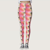 MODERN abstract tekenen in wit lichtrood Leggings (Voorkant)