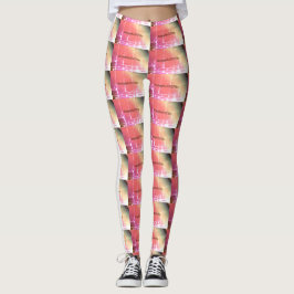 MODERN abstract tekenen in wit lichtrood Leggings
