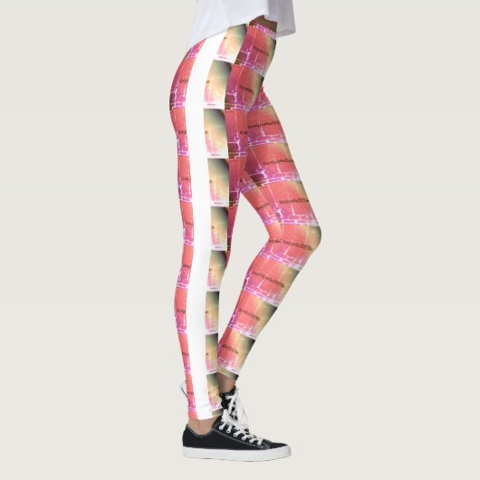 MODERN abstract tekenen in wit lichtrood Leggings (Rechts)