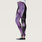 MODERN abstract tekenen in zwart-blauw-paars Leggings (Links)