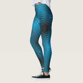 MODERN abstract tekenen in zwart-blauwgroen blauw- Leggings