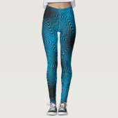 MODERN abstract tekenen in zwart-blauwgroen blauw- Leggings (Voorkant)