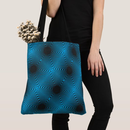MODERN abstract tekenen in zwart-blauwgroen blauw- Tote Bag (Dichtbij)