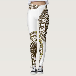 MODERN abstract tekenen in zwart-wit-goud Leggings