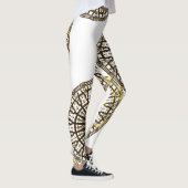 MODERN abstract tekenen in zwart-wit-goud Leggings (Rechts)