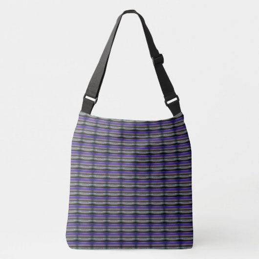 MODERN abstract tekenen in zwart-wit-grijs-blauw Crossbody Tas (Voorkant)