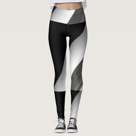 MODERN abstract tekenen in zwart-wit-grijs Leggings (Voorkant)