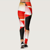 MODERN abstract tekenen in zwart-wit-rood-geel Leggings (Achterkant)