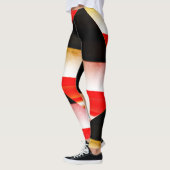 MODERN abstract tekenen in zwart-wit-rood-geel Leggings (Links)