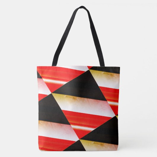 MODERN abstract tekenen in zwart-wit-rood-geel Tote Bag (Voorkant)