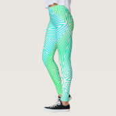 MODERN abstract tekenen van wit-groen-blauw-mozaïe Leggings (Links)