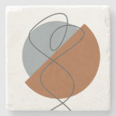 Modern Abstract Terracotta en Gray - Dancer Stenen Onderzetter (Voorkant)